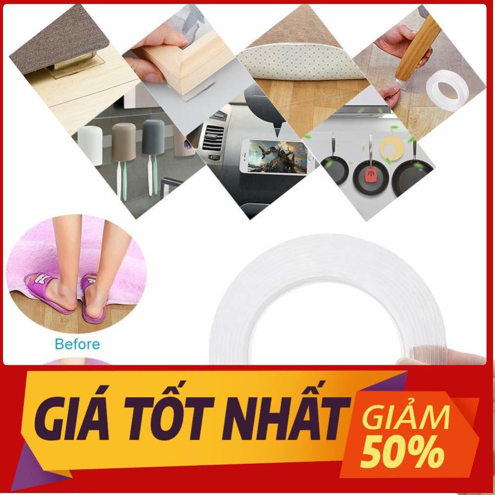 Băng keo 2 mặt đa năng siêu dính chắc bản 3m silicon trong suốt dán hai tường