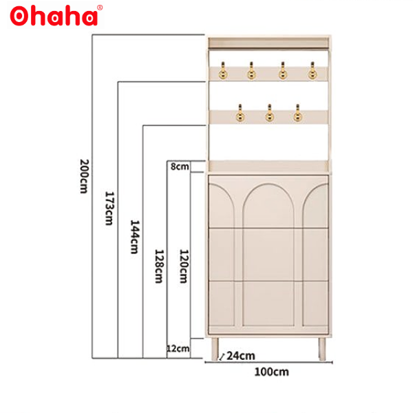 Tủ giày thông minh siêu mỏng cao cấp Ohaha - TGCC028