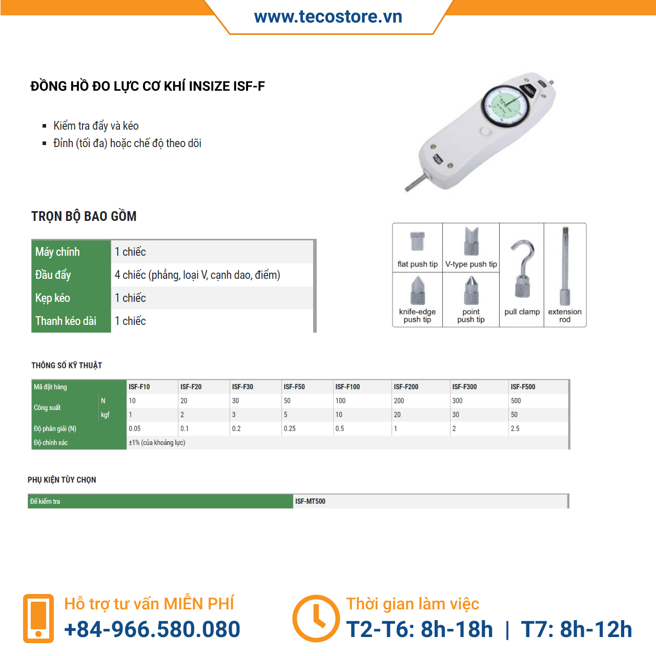 Đồng hồ đo lực cơ khí Insize ISF-F