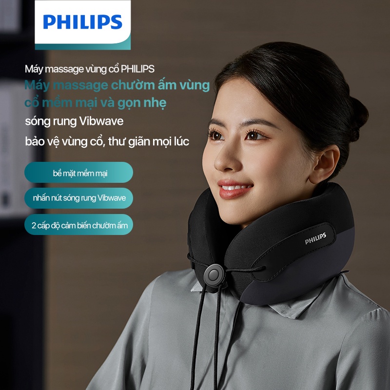 Đai massage cổ vai gáy Philips PPM3306 giúp thư giãn cổ vai gáy - Hàng nhập khẩu