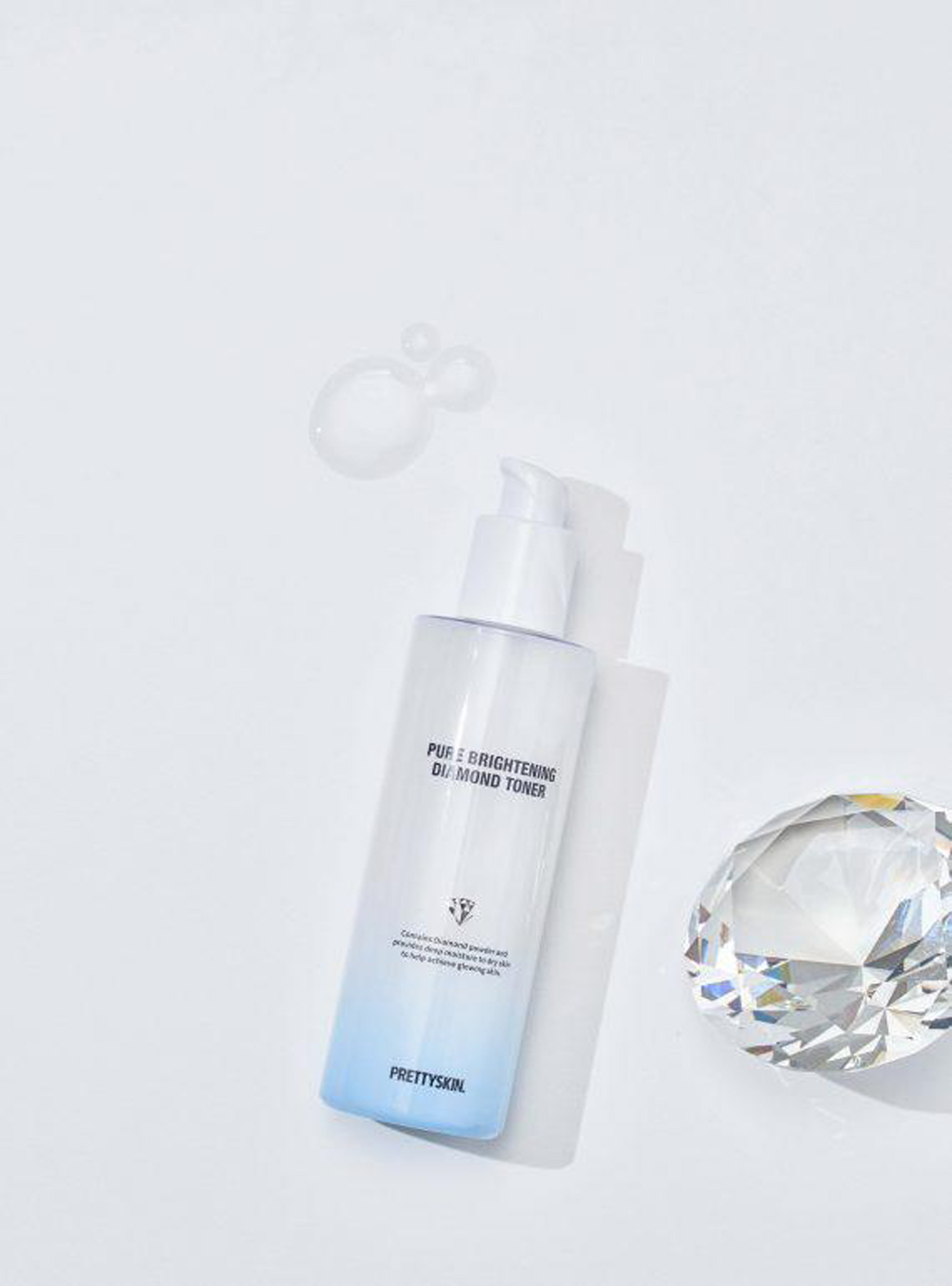 Combo 2 món Bộ trắng da kim cương PrettySkin gồm nước hoa hồng, kem dưỡng trắng