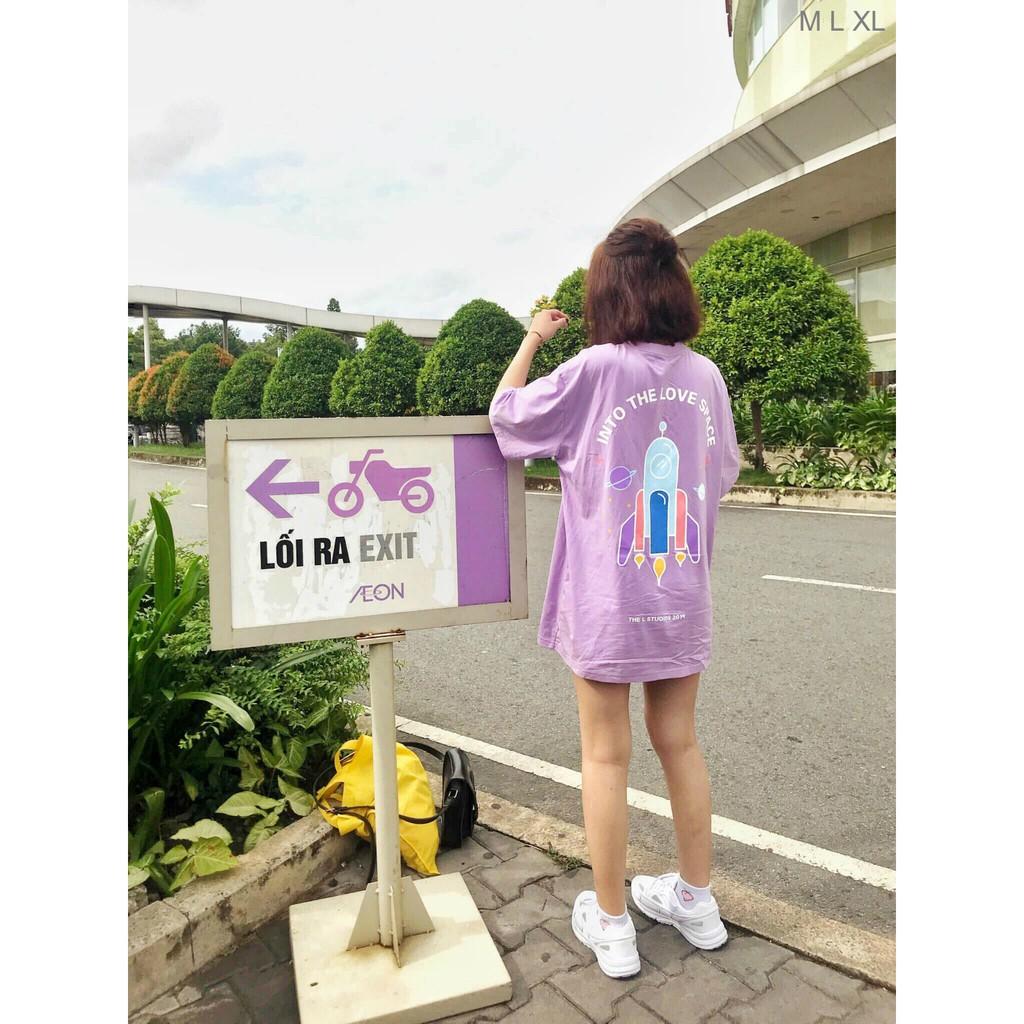 Áo Thun Tay Lỡ Unisex Form Rộng INTO THE LOVE SPACE Ulzzang Couple