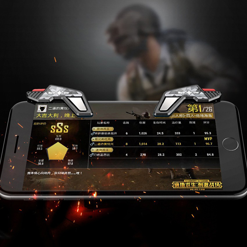 Bộ 2 nút bấm chơi game cap cấp Pubg Mobile North Star hỗ trợ chơi game trên điện thoại - Hàng chính hãng