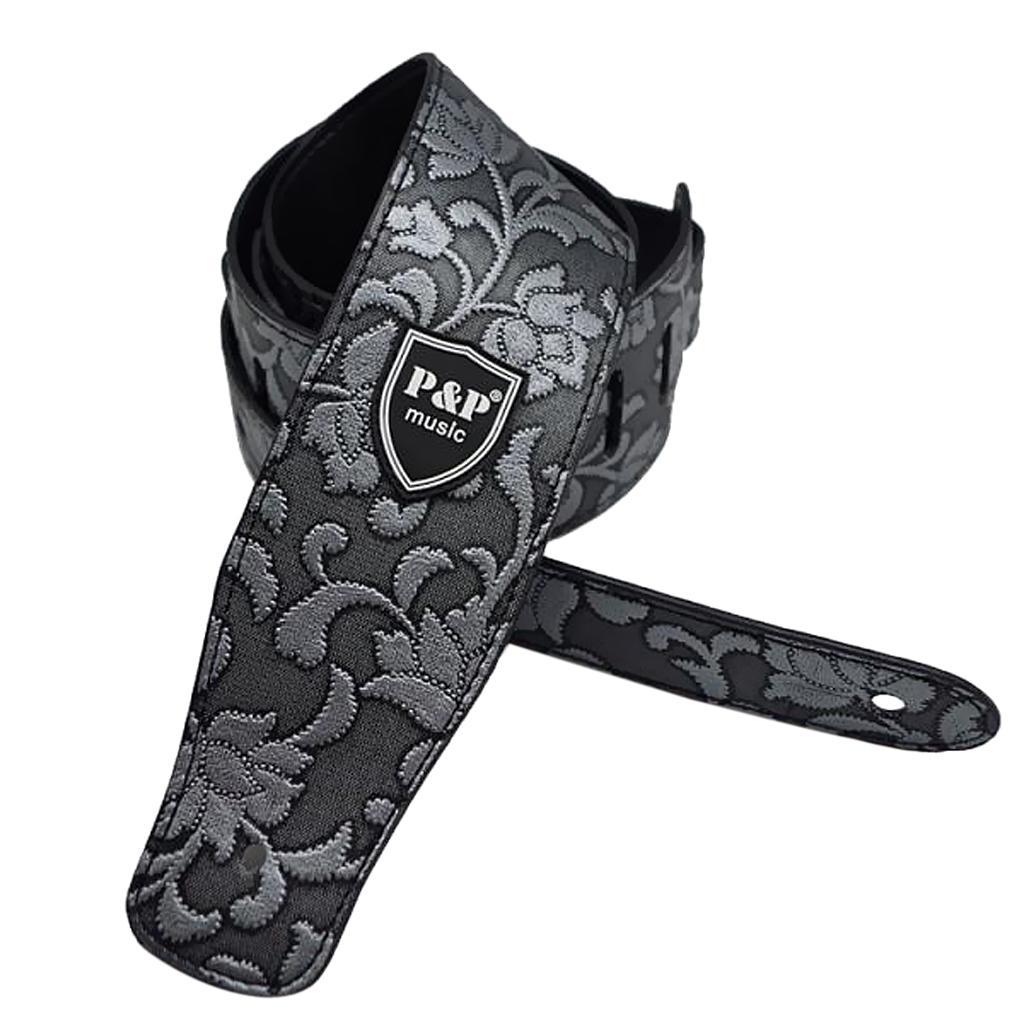 2 Pieces Durable PU Leather Strap Belt for Guitar Bass