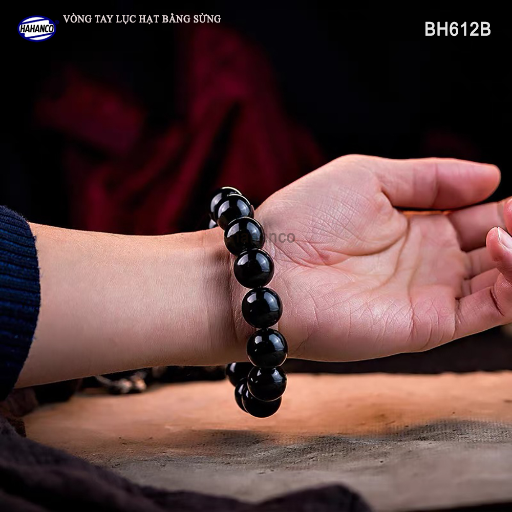 Vòng tay sừng Trâu đen Hồ Lô (BH611B) Mang lại May Mắn và Bình An cho bạn - Bracelet of HAHANCO