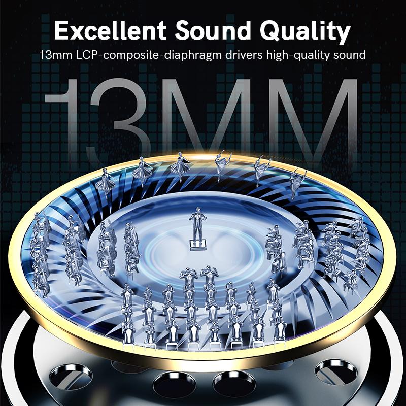 QCY T20 MỚI Tai nghe không dây Bluetooth 5.3 TWS Tai nghe nhét tai có độ trễ thấp 68ms Trình điều khiển 13 mm Tai nghe HIFI 4 Mic Cuộc gọi ENC HD Màu sắc: T20 Đen
