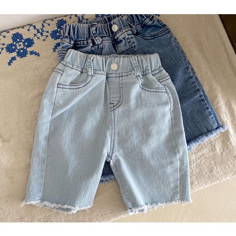 Quần short jean lửng tua rua cho bé Q669