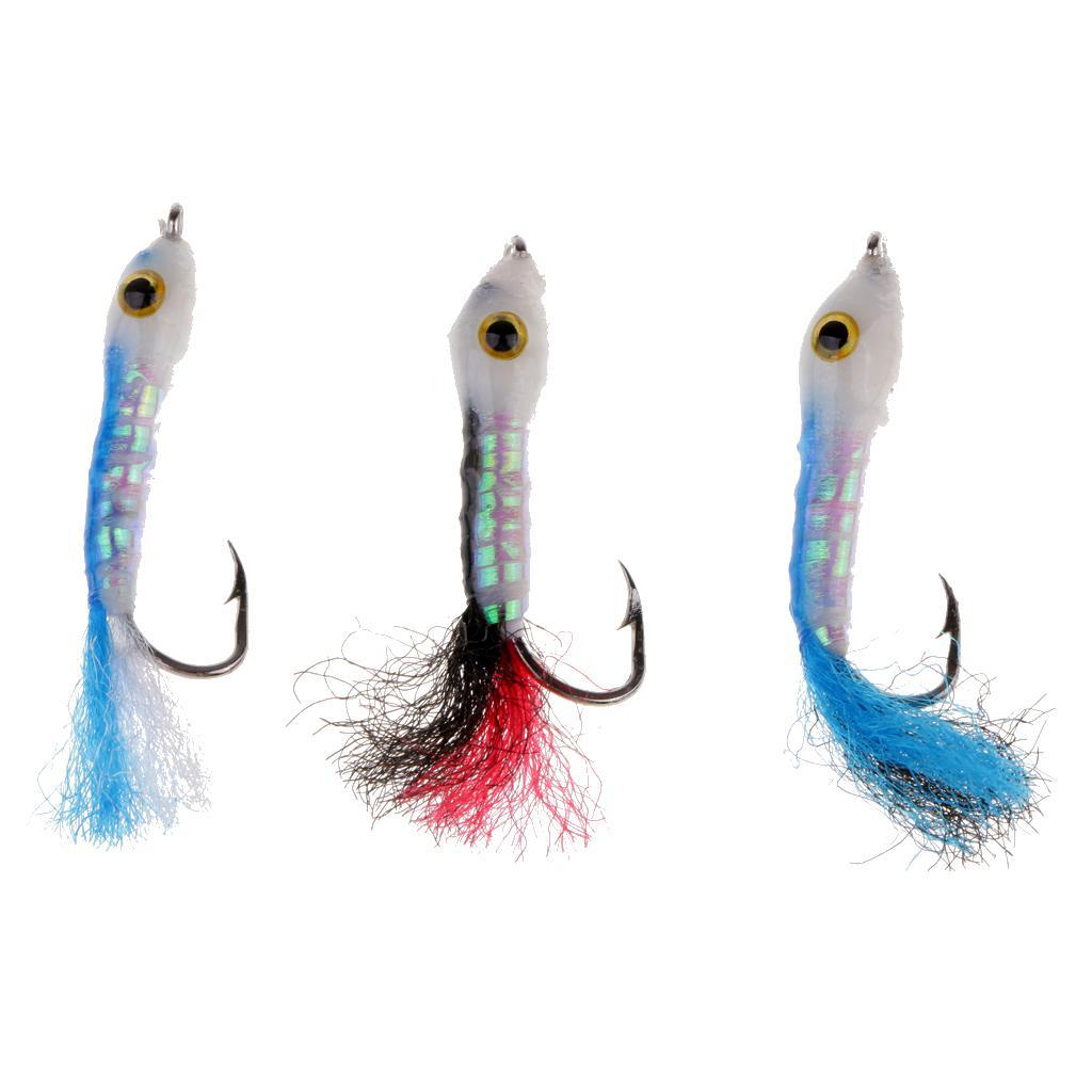 3pcs Simulation Minnow Flies Wet Sinking Flies for Bass Salmon Fly Fishing