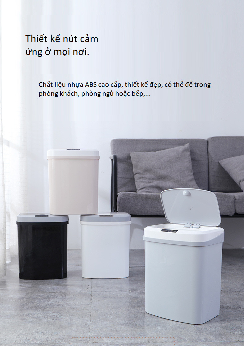 Thùng đựng rác cảm ứng hồng ngoại tự động mở đa năng cao cấp -Màu ngẫu nhiên