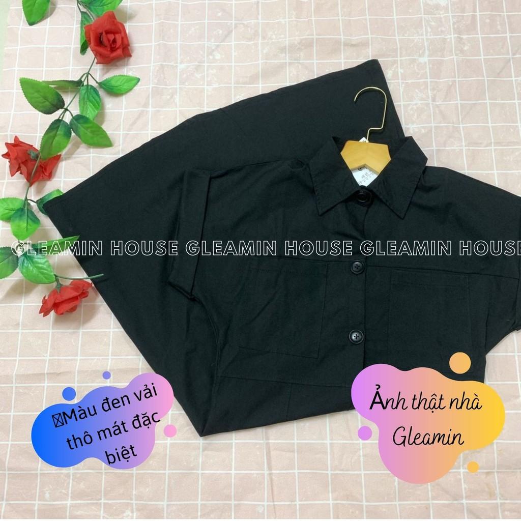 Váy đũi/thô mát túi ngực cổ đức 1 hàng cúc /Đầm linen cổ sơmi suông 3 màu