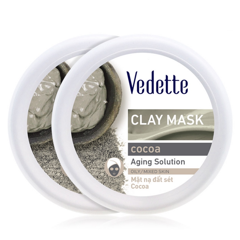 Mặt nạ đất sét bùn non Sạch Sâu Dịu Nhẹ Vedette Spa Series Clay Mask Cocoa hũ 145g