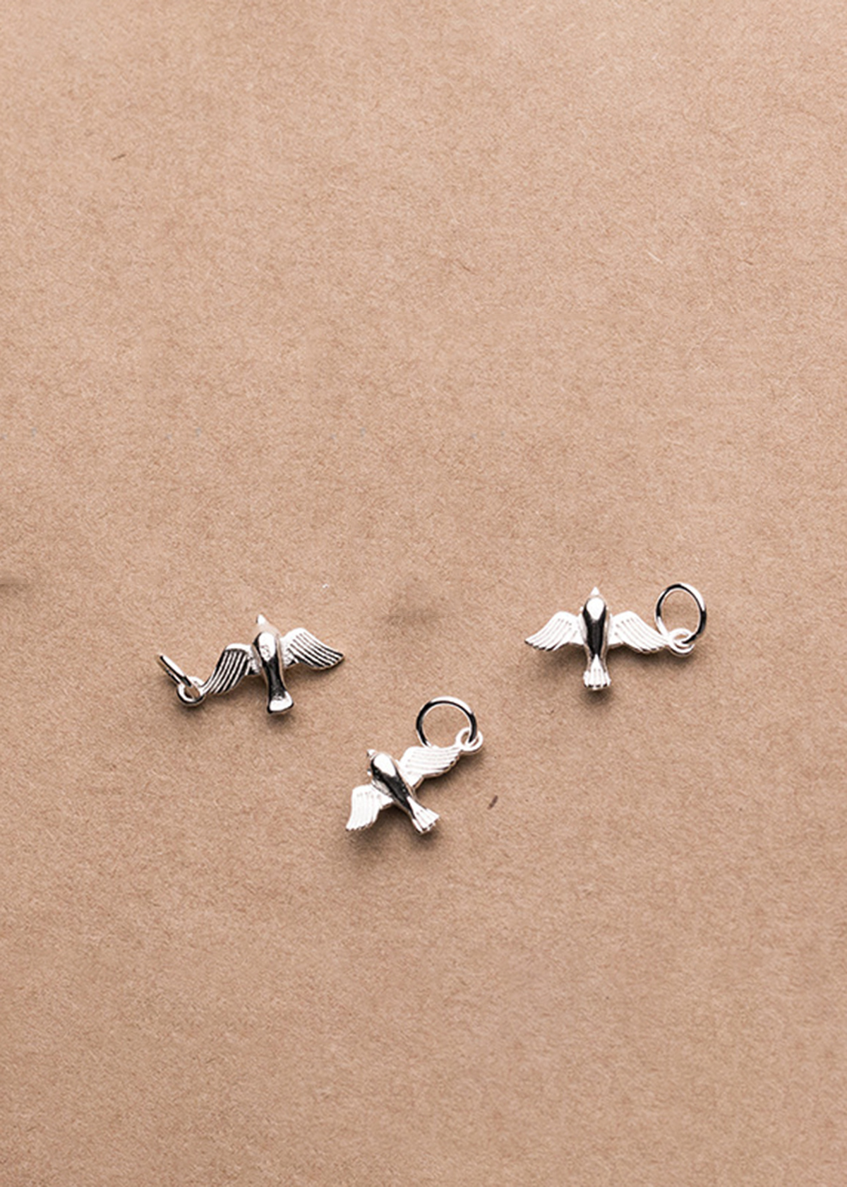 Combo 3 cái charm bạc hình chim én treo - Ngọc Quý Gemstones