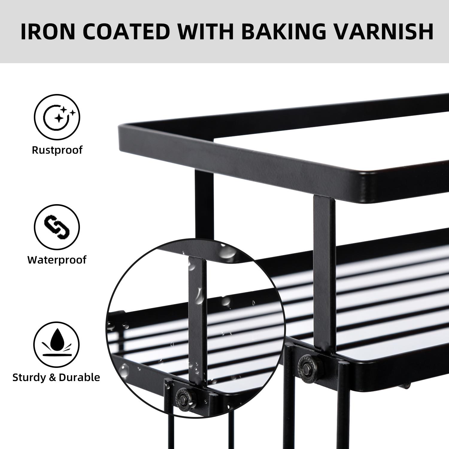 Over The Toilet 2-Tier Storage Shelf Wall Mounted Bathroom Storage Shelf Versatile Toilet Rack No Drilling Space Saving