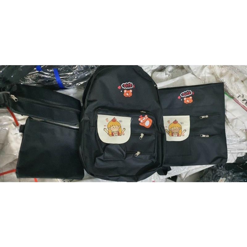 Set 4 món balo đi học sinh sinh viên cấp 1,2,3 - CUTE