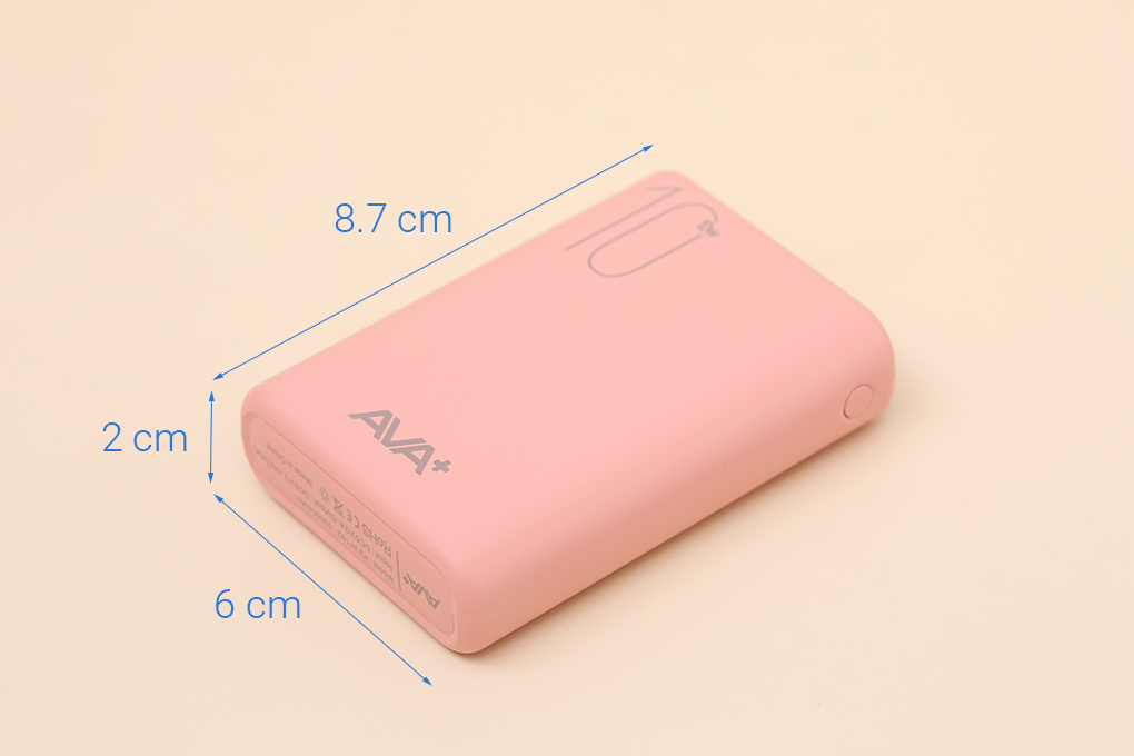 Pin sạc dự phòng Polymer 10.000 mAh AVA+ PJ JP192 - Hàng chính hãng - Hồng