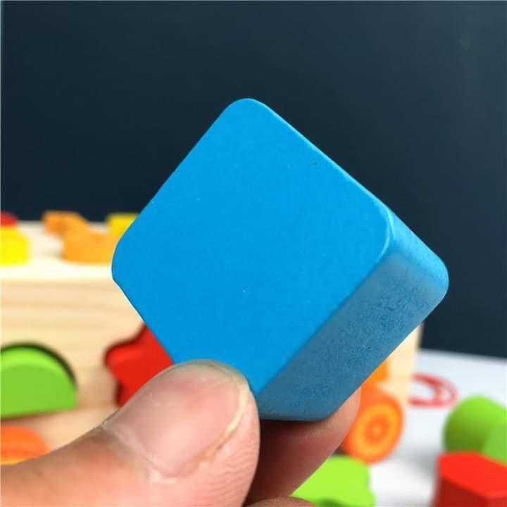Đồ chơi trí tuệ cho bé gái bé trai bộ khối gỗ xe ô tô SmartKids