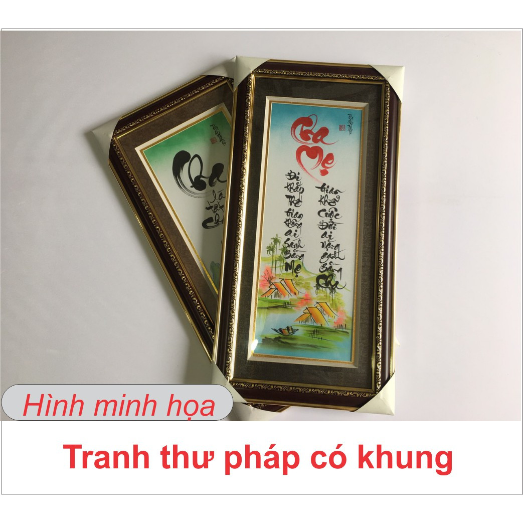Tranh chữ thư pháp vạn sự bình an TPT-30x60-3