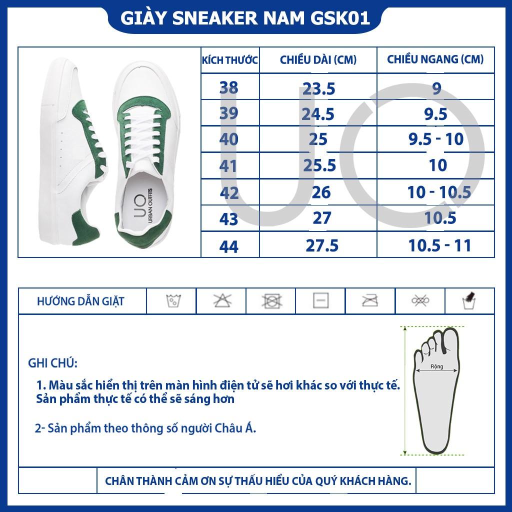 Giày Sneaker Nam Trắng URBAN OUTFITS Phối Màu GSK01 Kiểu Cổ Thấp Thể Thao Hàn Quốc