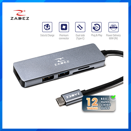 Bộ chuyển đổi Type-C Hub ZAH-515 - HÀNG CHÍNH HÃNG