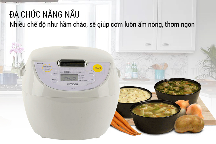 Nồi Cơm Điện Tử Tiger JBV-S18W - 1.8 Lít - Hàng Chính Hãng