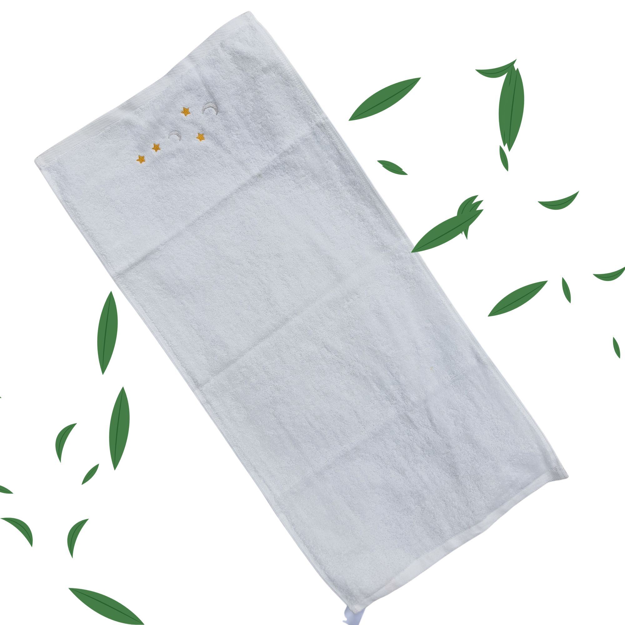 Khăn Tắm Cotton Màu Trắng Thêu Hình Sang Trọng