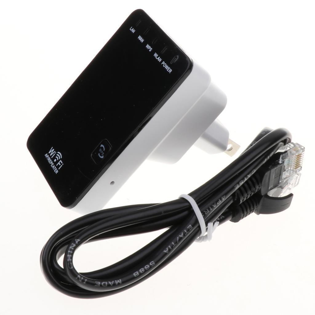 300Mbps Wireless Wifi Repeater Signal Booster Double Ports Extender US Plug