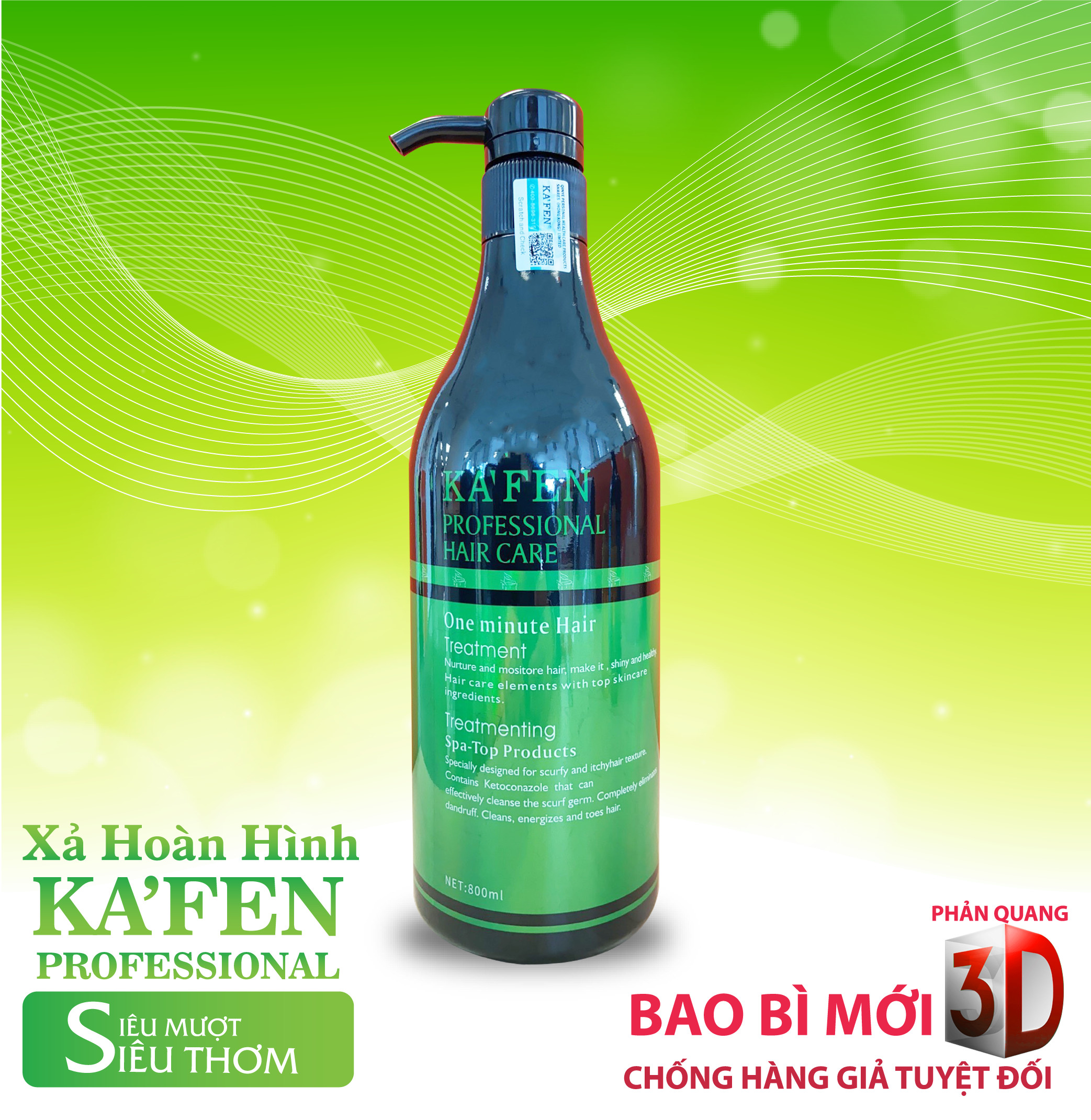 Dầu cặp KAFEN xanh CHÍNH HÃNG siêu mềm mượt 800ML-Giá sỉ salon tóc