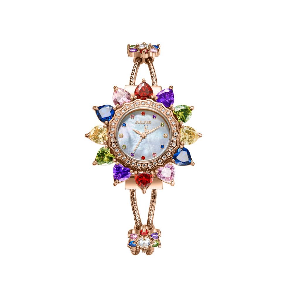 Đồng Hồ Nữ JS-021C Julius Star Mặt Hoa Đính Đá swarovski