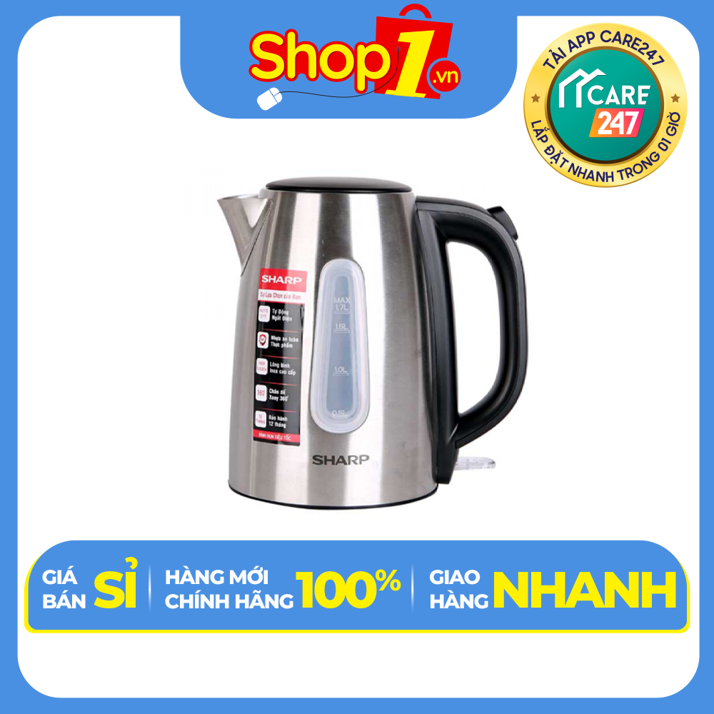 Bình Đun Siêu Tốc Sharp EKJ-15EVS-ST (1.5 lít) - Hàng Chính Hãng