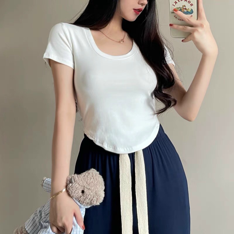 Áo thun vạt bầu Croptop siêu đẹp