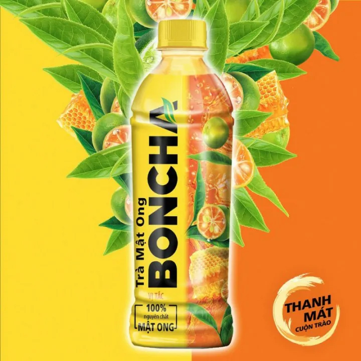 Thùng 24 Chai Trà Mật Ong vị Tắc BONCHA 450ml bao bì Tết