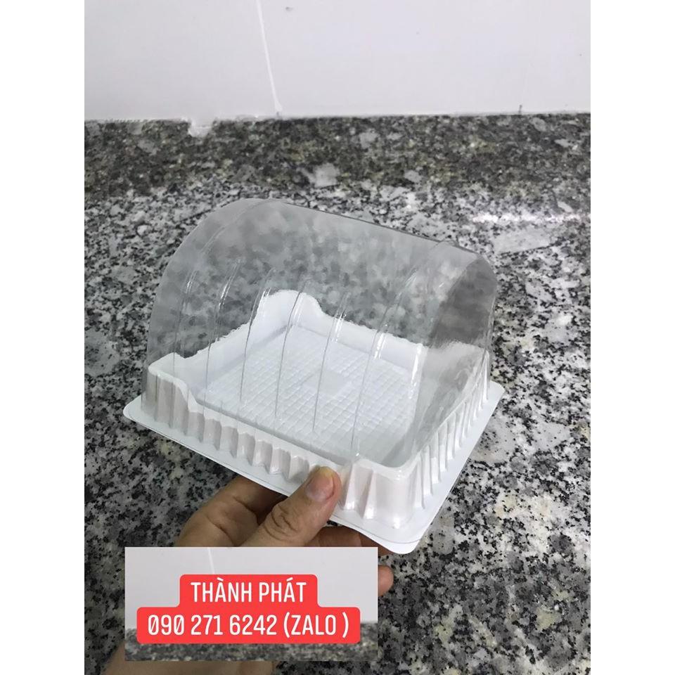 100 Hộp H22 - Hộp nhựa bánh bông Lan cuộn ngắn - Hộp bánh bông Lan nhỏ