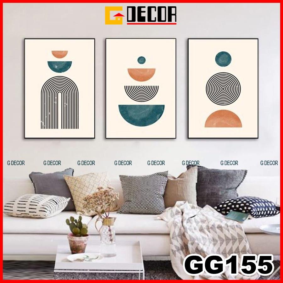 Tranh treo tường canvas 3 bức phong cách hiện đại Bắc Âu 155, tranh decor trang trí phòng khách, phòng ngủ, phòng ăn