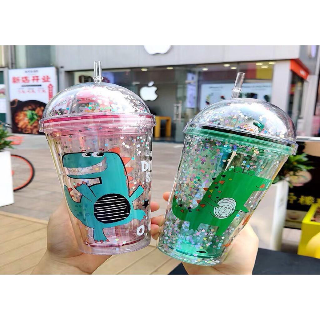 Ly khủng long phủ kim tuyến giữ nhiệt 3D