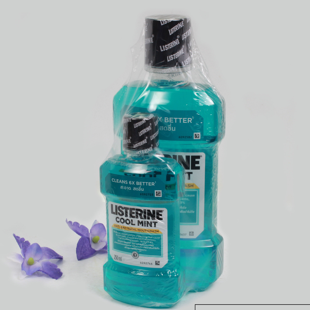 Combo 2 Nước súc miệng Listerine Cool Mint Hương Bạc Hà 750ml và 250ml