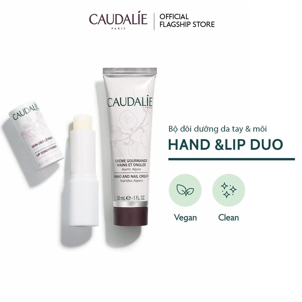 Bộ đôi sản phẩm dưỡng da tay và môi Caudalie Hand and Lip Duo