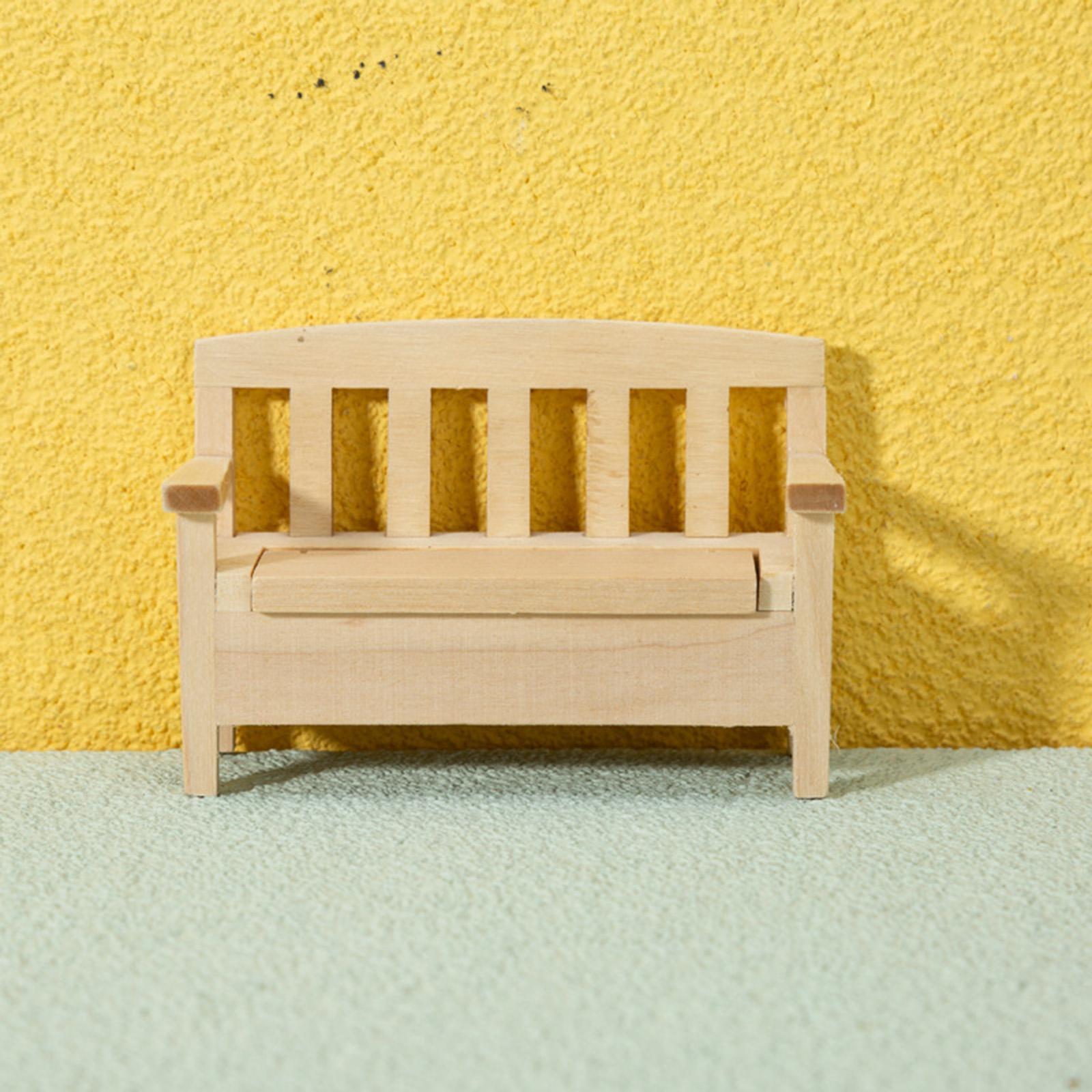 1:12 Scale Back Chair ,Mini Toy Dollhouse Decoration Accessories, DIY Scene Model Wood Furniture Model Living Room Decor Toy