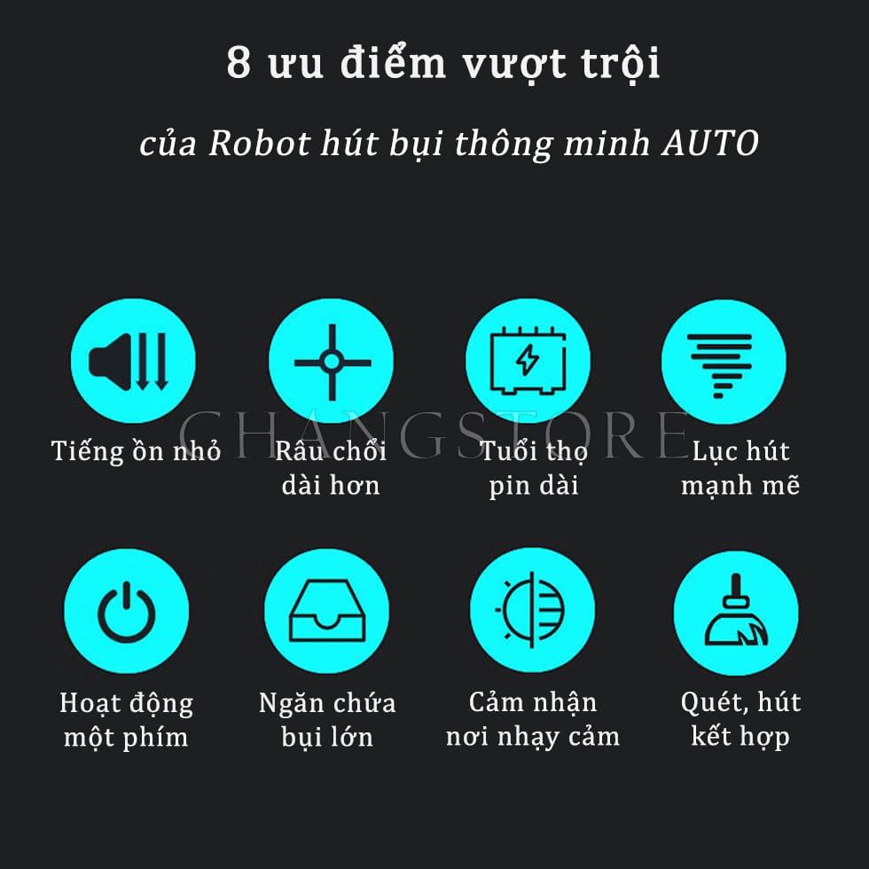 Robot Hút Bụi Auto, Máy Hút Bụi Sàn Thông Minh Tự Động Làm Sạch