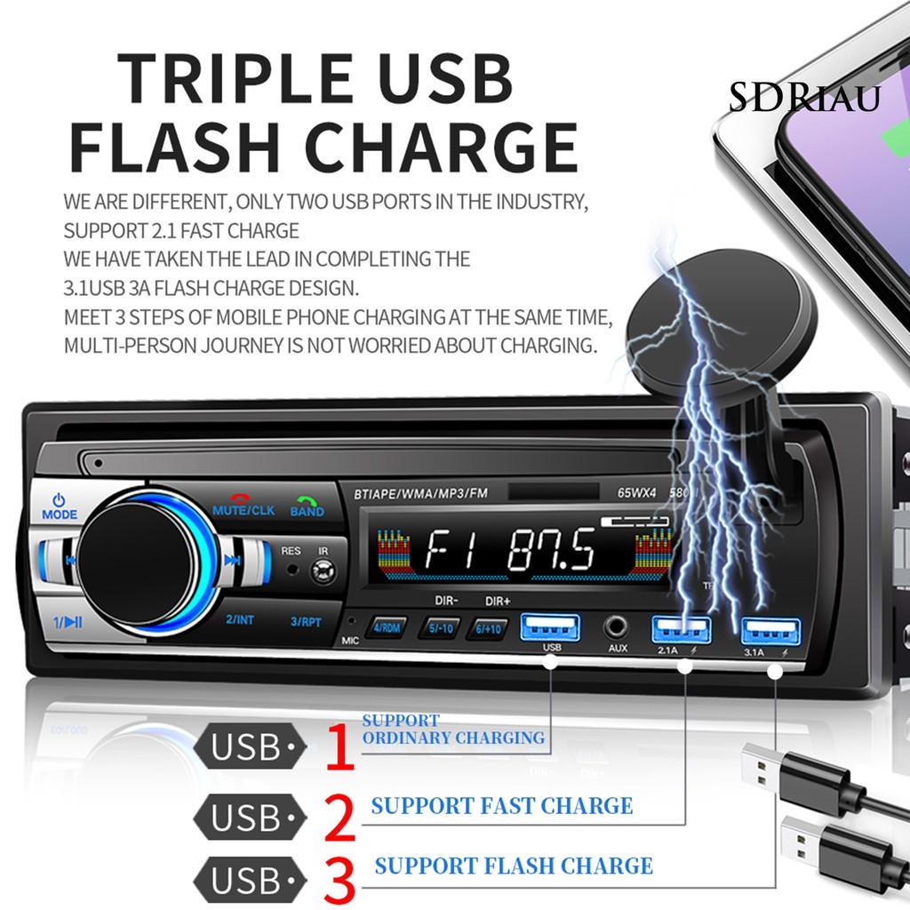 Máy Nghe Nhạc Mp3 Kết Nối Bluetooth 3 Cổng Usb Qcd-580 Cho Xe Hơi Kèm Phụ Kiện