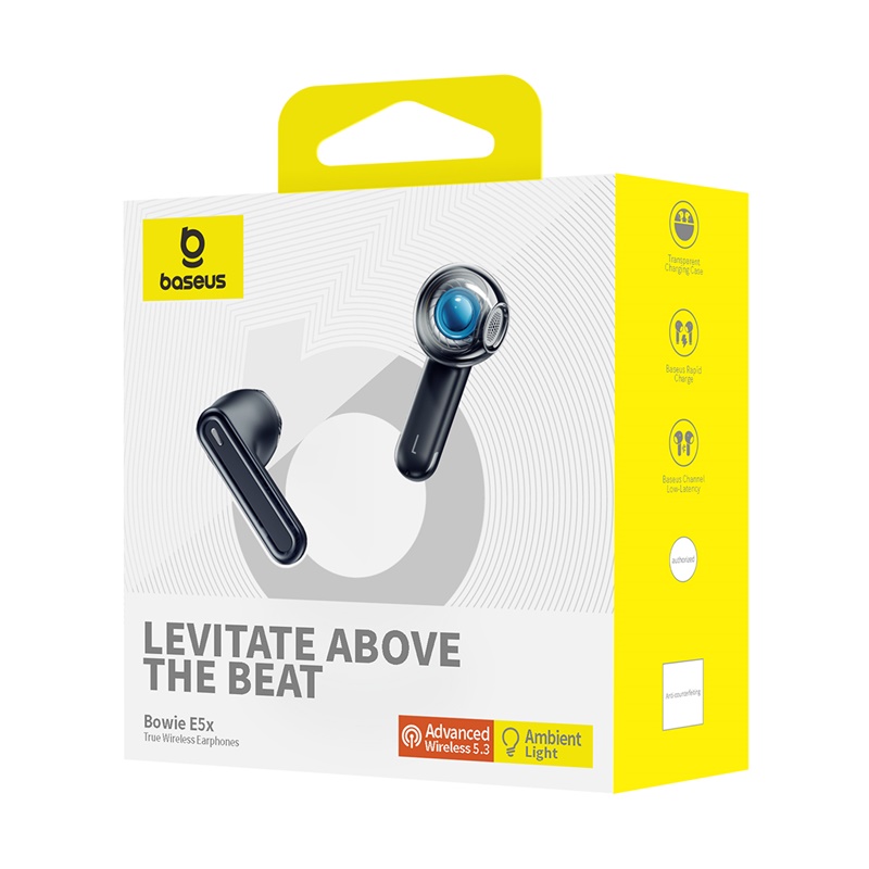Tai nghe bluetooth V5.3 TWS Baseus Bowie E5x ( 6H, RGB Light, Hi-Fi audio, 4-Mic Noise Reduction) Hàng Chính Hãng