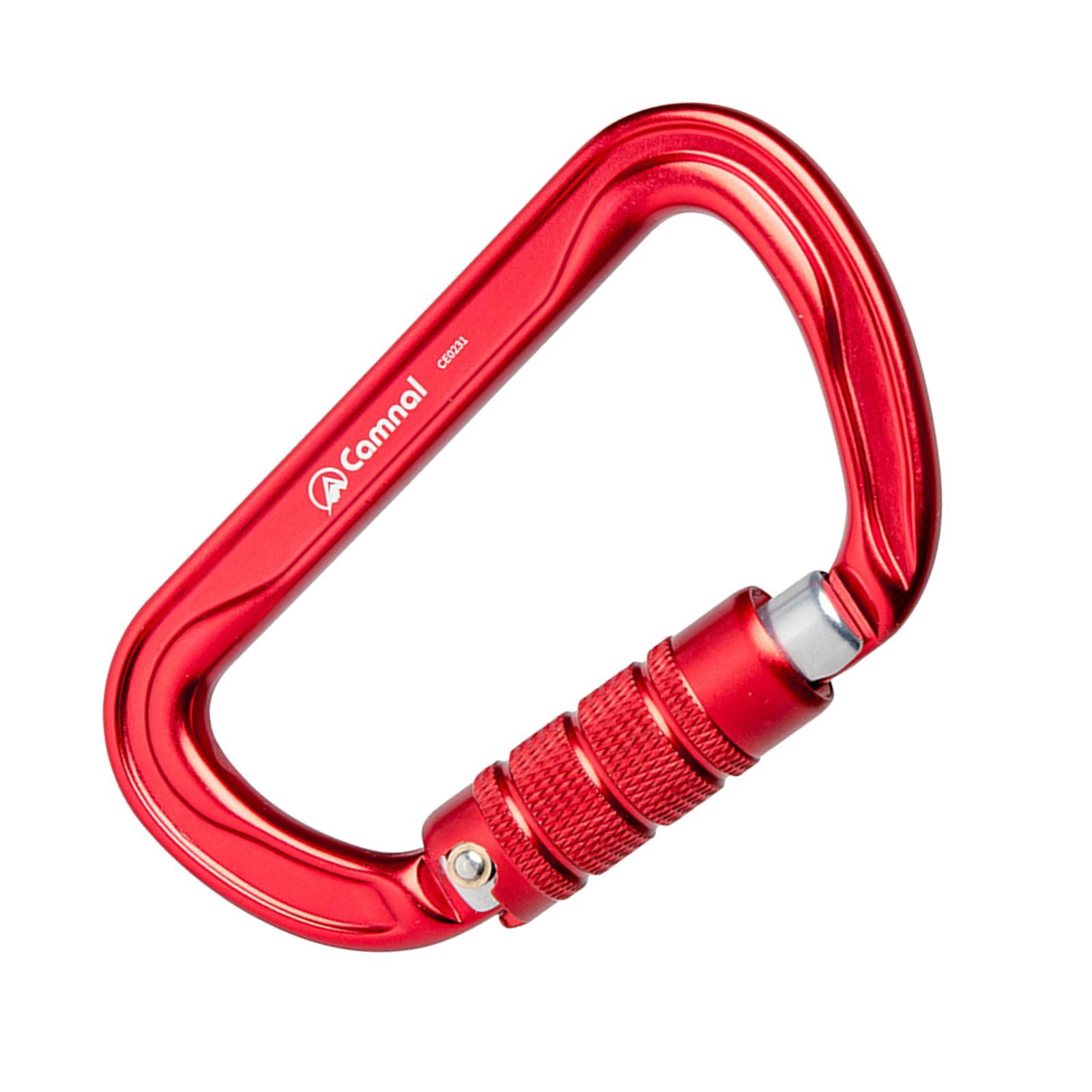 Professional Rock Climbing Carabiner Screw Lock Heavy Duty Carabiner Red