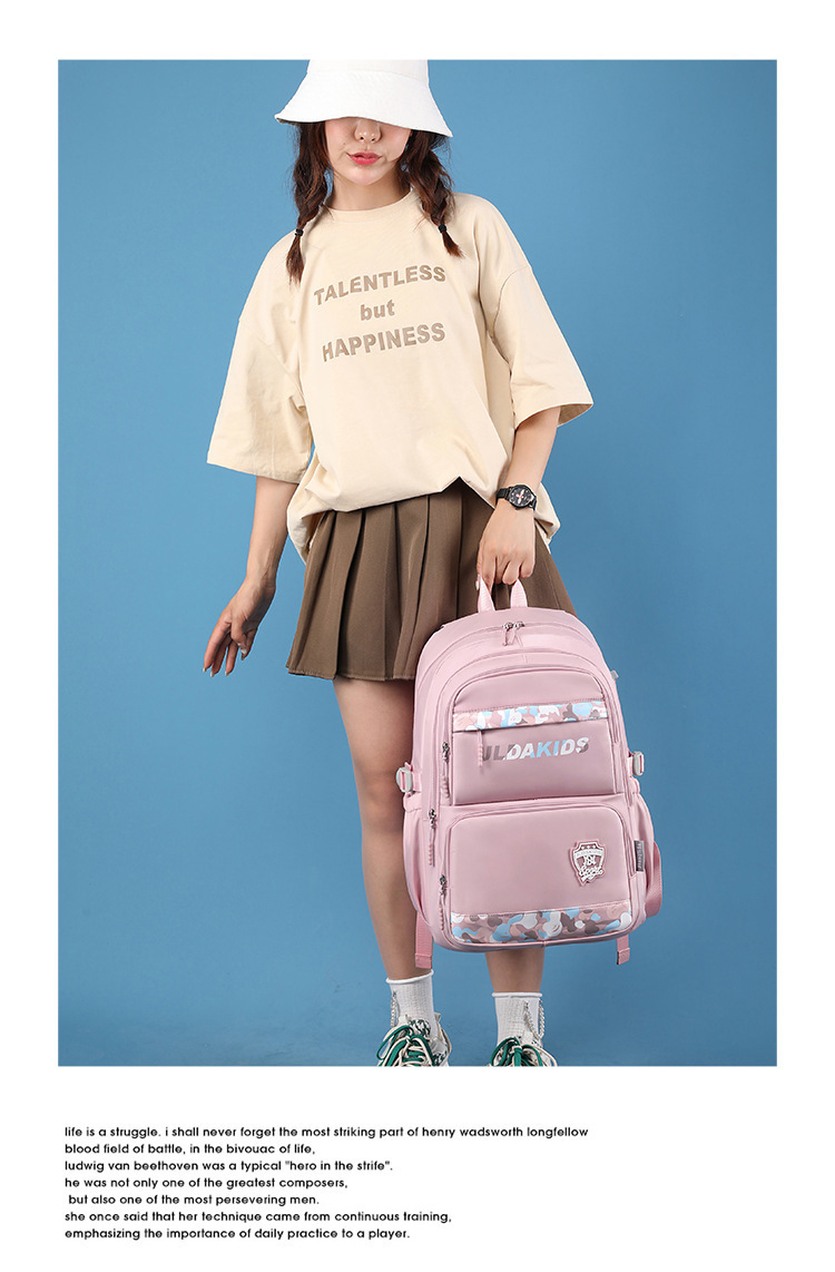 Balo ulzzang học sinh sinh viên màu pastel thời trang unisex nam nữ đi học vải nylon chống nước nhiều ngăn 9475