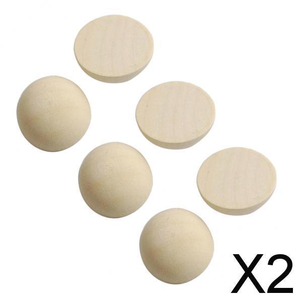2x100Pcs Half Ball Natural Unfinished Wood for Jewelry Making DIY Craft 15mm
