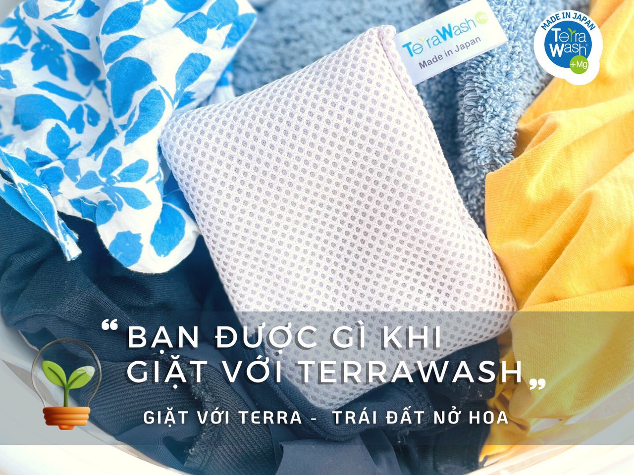 Combo túi giặt thay thế xà phòng Terra Wash + bột tẩy lồng máy giặt Mao Bao - Tặng Baking Soda