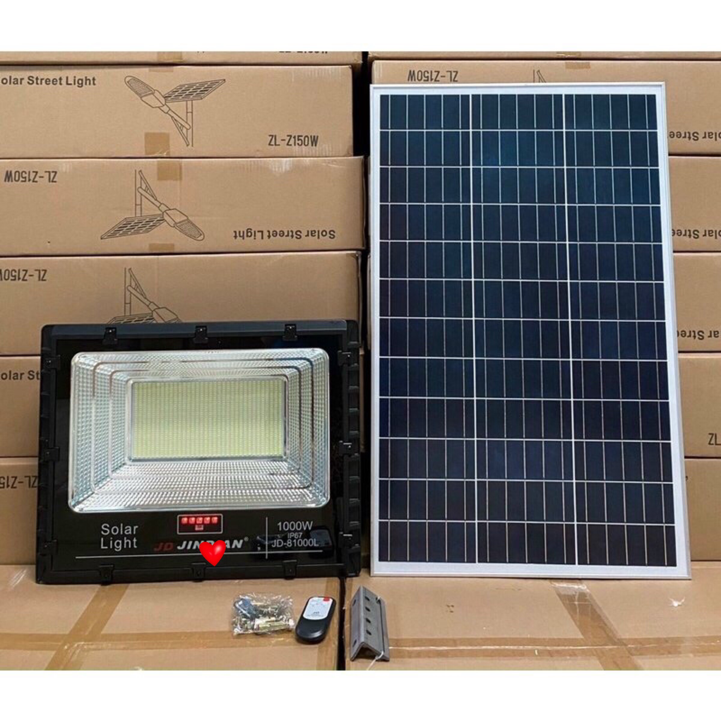 Đèn năng lượng mặt trời 1000W siêu sáng pin tích 80.000Mah sáng liên tục 12 tiếng