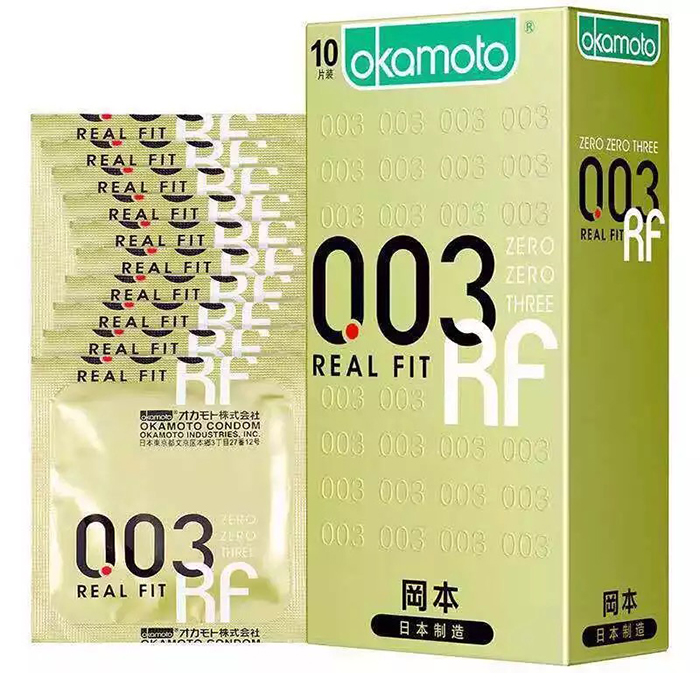 Bao Cao Su Okamoto 0.03 Cool Siêu mỏng Bóng Láng Mát lạnh Hộp 8 Cái