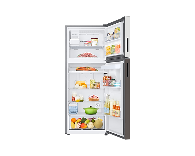Tủ Lạnh Samsung Bespoke Ngăn Đông Trên 4 Chế Độ Optimal Fresh+ màu Trắng/Nâu 406L RT42CB6784C3SV - Hàng chính hãng