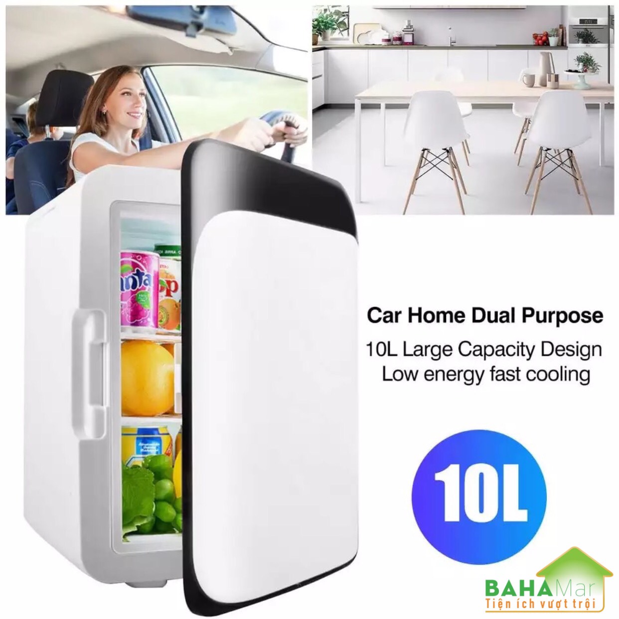 TỦ LẠNH MINI 10L ĐỂ XE Ô TÔ, VĂN PHÒNG, PHÒNG NGỦ... THUẬN TIỆN MANG ĐI DÃ NGOẠI, CẮM TRẠI."BAHAMAR"