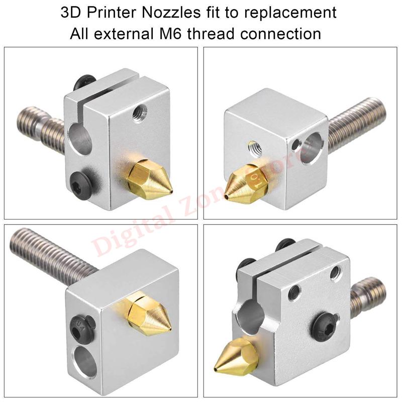 24 Cái MK8 Đầu Phun Đầu Phun Hotend mm M6 Ren cho Creality Ender 3/3 Pro/3 V2, Ender 5