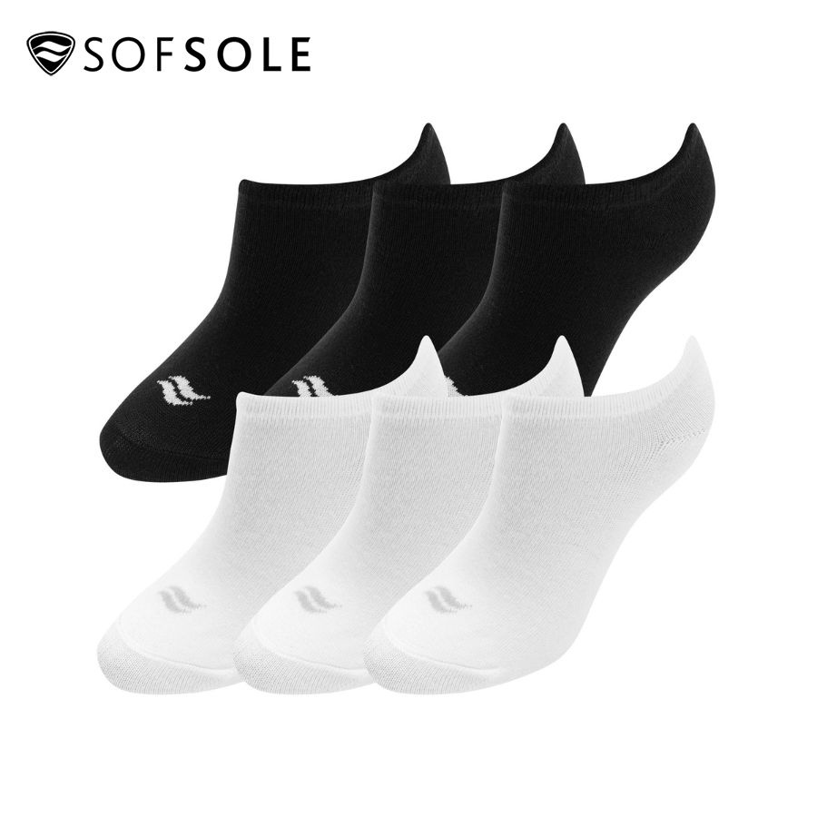 Vớ thể thao unisex Sofsole - 20288 (3 đôi đen + 3 đôi trắng)